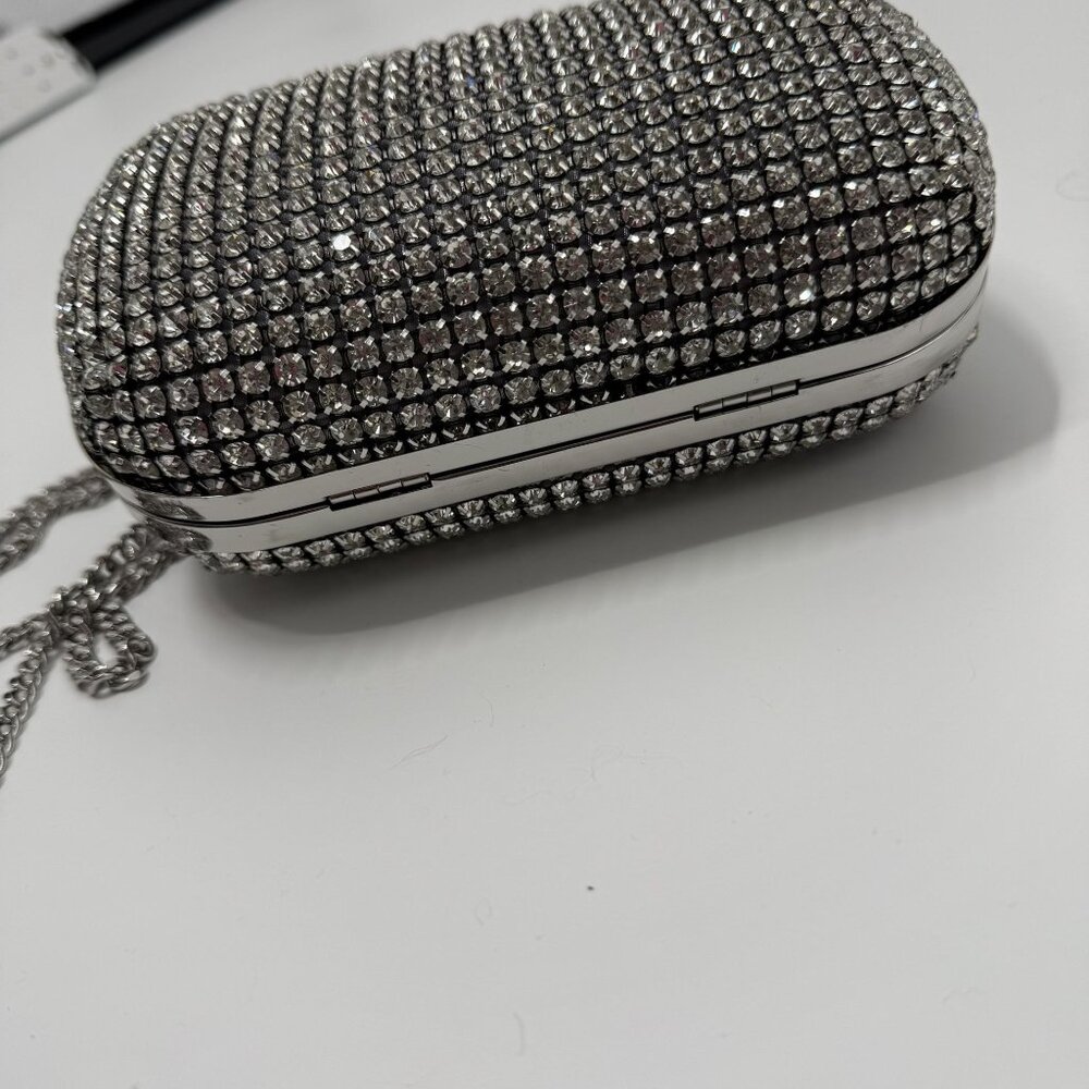 Self-Portrait Crystal Embellished Clutch With Bow Detail - Picture 8 of 13